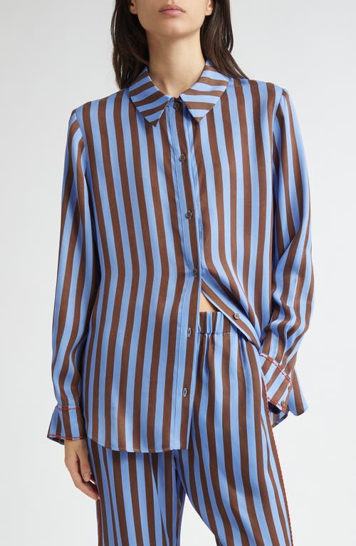 Stine Goya Long Sleeve Button Down Shirt In Embroidery Stripe In Embroidery Stripe