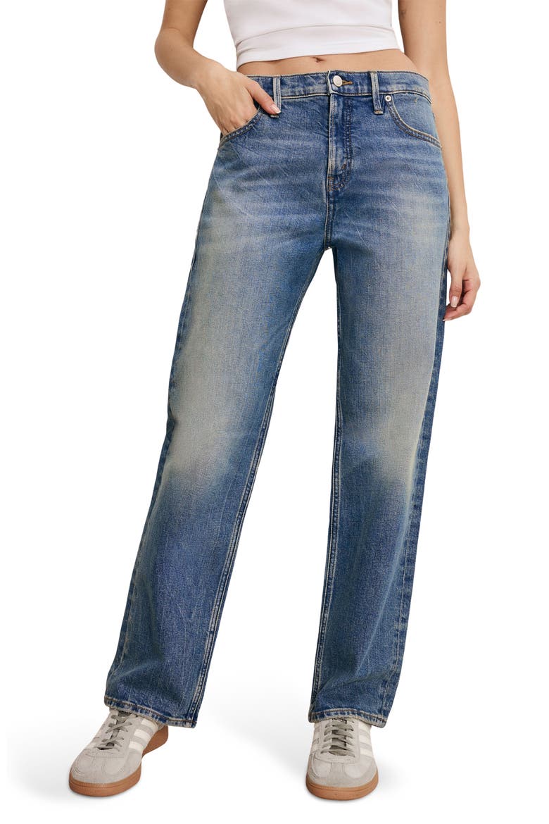 Good Standard Straight Leg Jeans, Main, color, INDIGO868