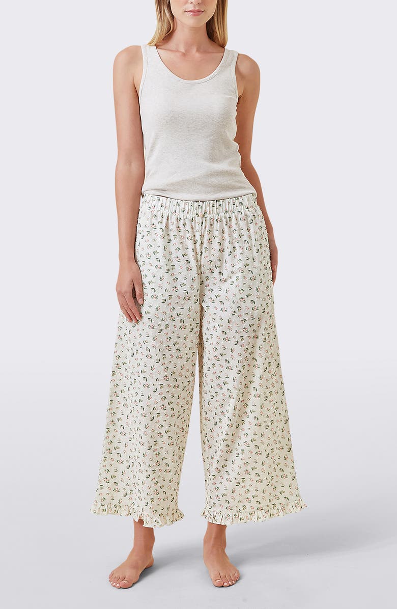 Papinelle Swiss Dot Crop Pajama Pants, Alternate, color, Rosebud Floral