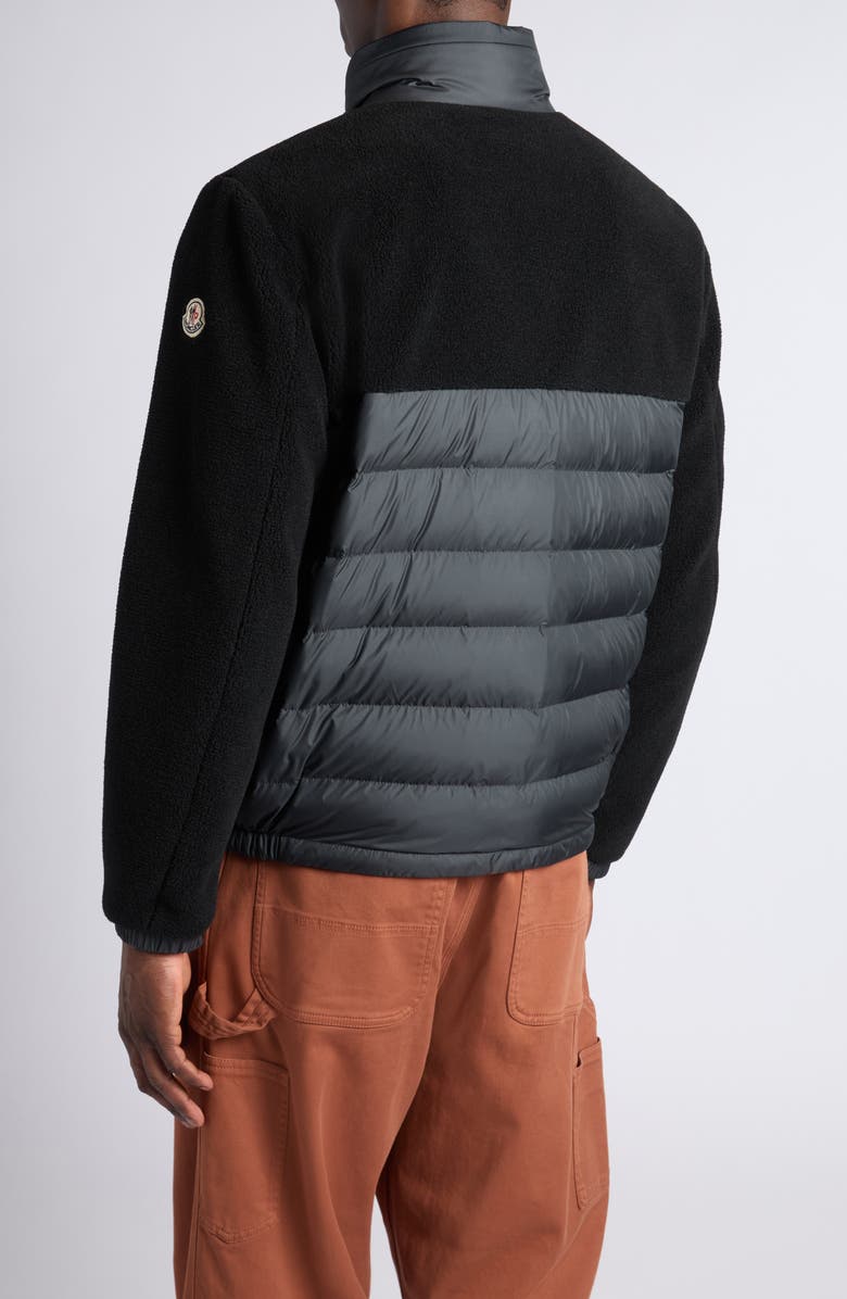 Moncler Mistral Mixed Media Down Puffer Jacket, Alternate, color, Black