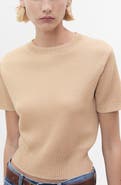 MANGO Short Sleeve Crop Sweater