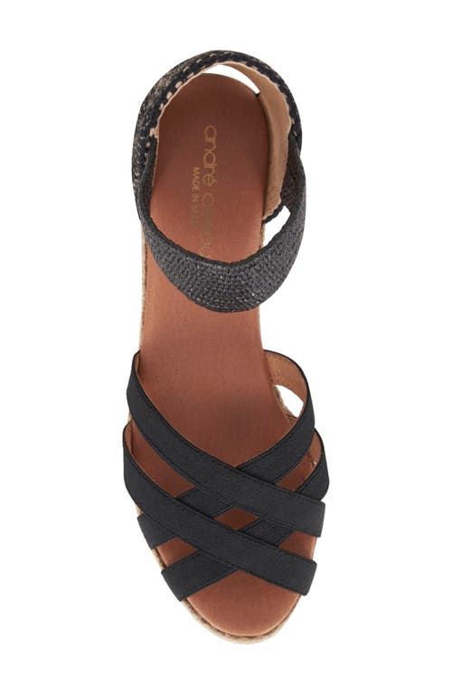 Andre Assous Women's Adin Jute Wedge Sandals In Black