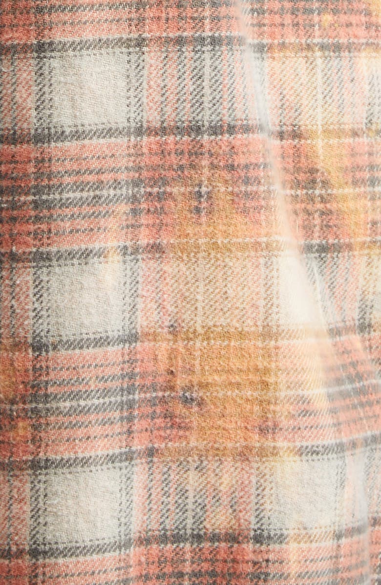 R13 Bleached Plaid Crop Jumbo Overalls, Alternate, color,