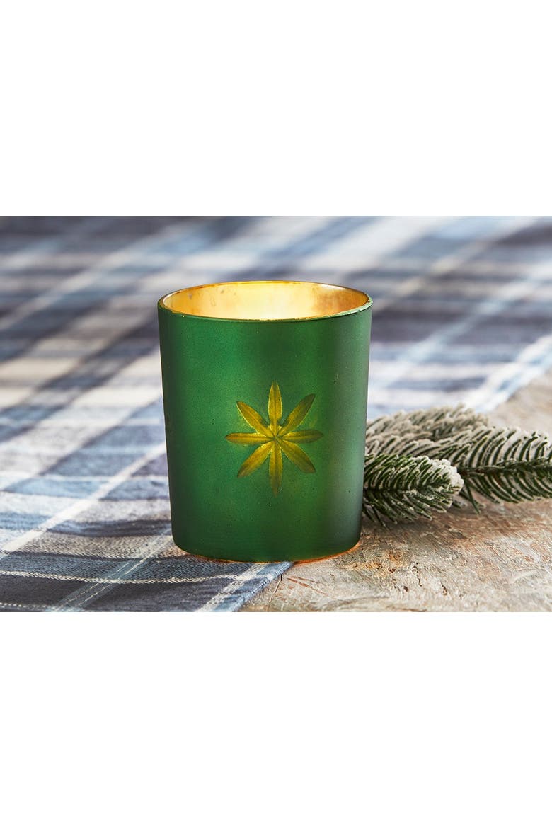 Cosmo Round Tealight Holder Green Glass Candle Holder, Main, color, Green