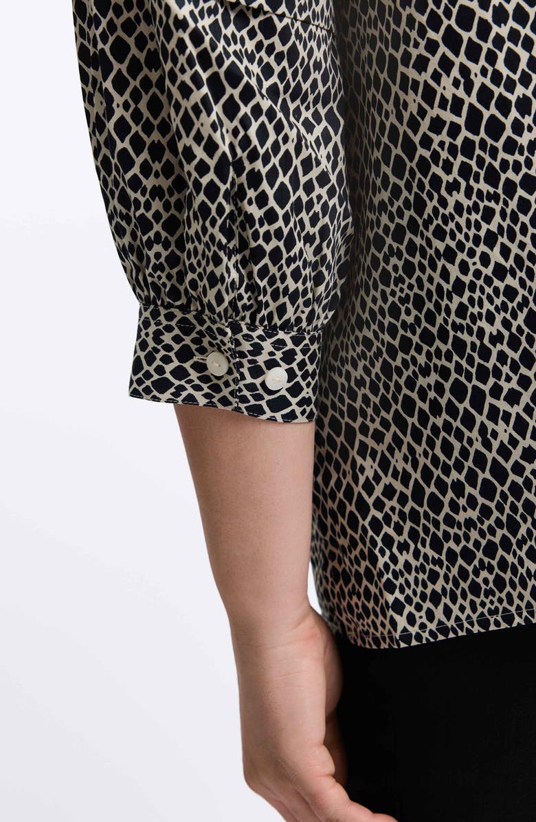 Foxcroft Frankie Abstract Print Cotton Sateen Popover Top, Alternate, color, 