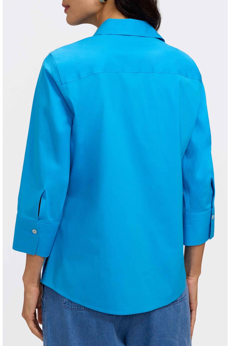 Mary Button-Up Blouse, Alternate, color, MALIBU BLUE