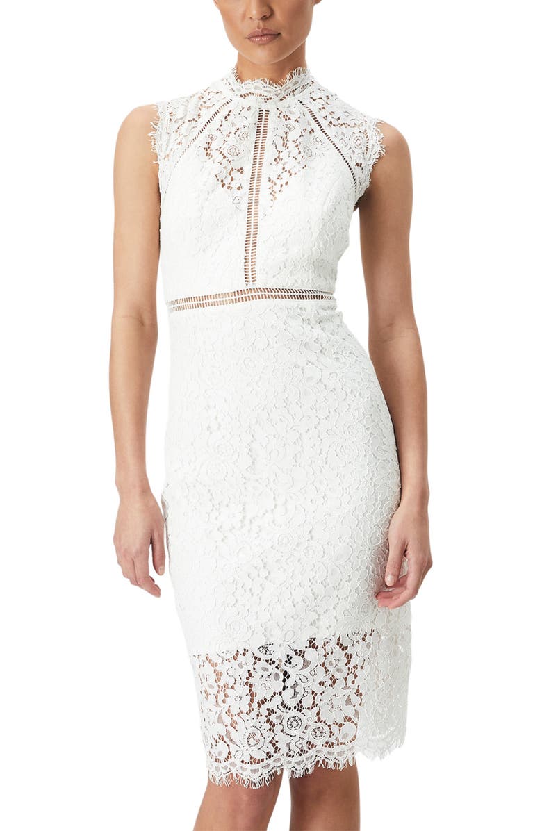 Bardot Lace Sheath Cocktail Dress, Alternate, color,