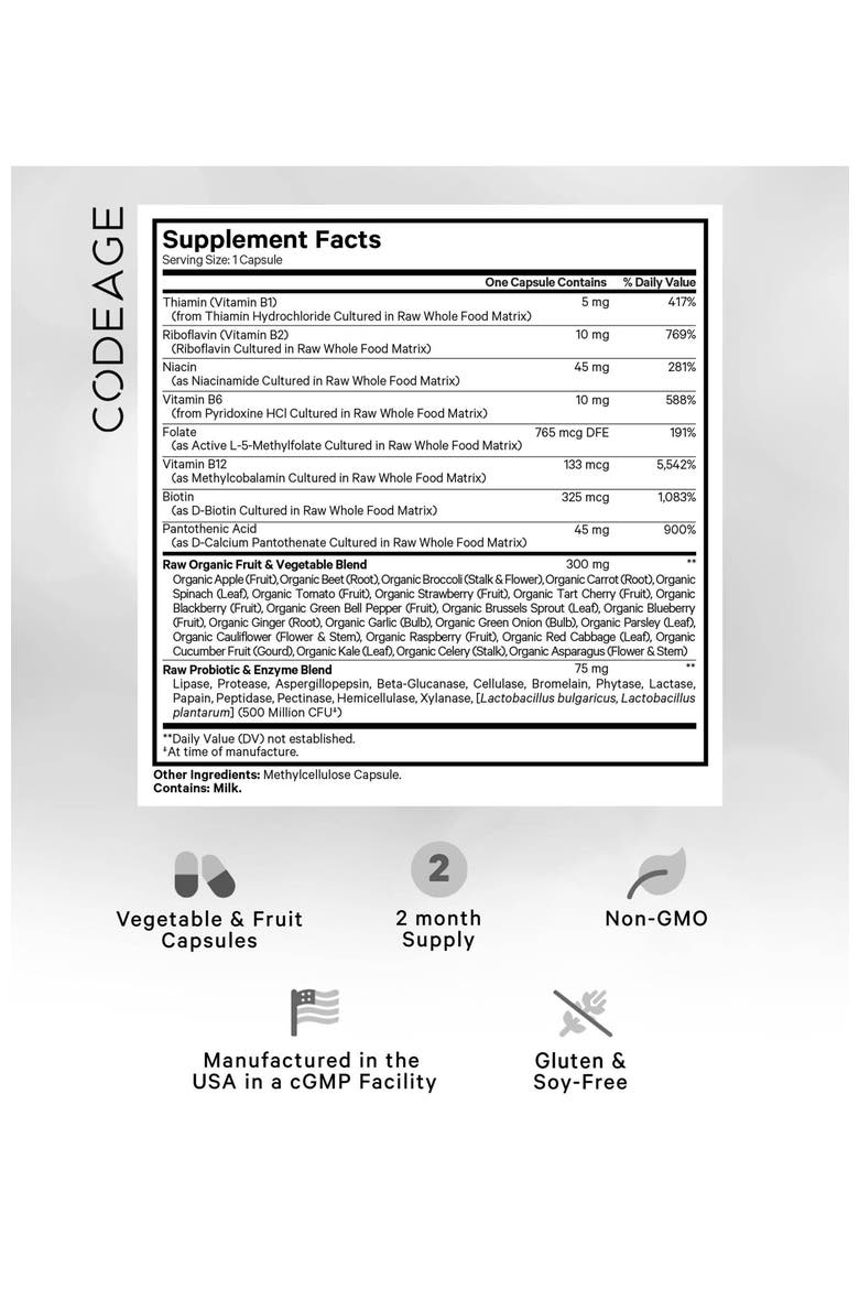 Raw Vitamin B-Complex Supplement, Alternate, color, White