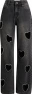 PTCL Heart Cutout Wide Leg Jeans
