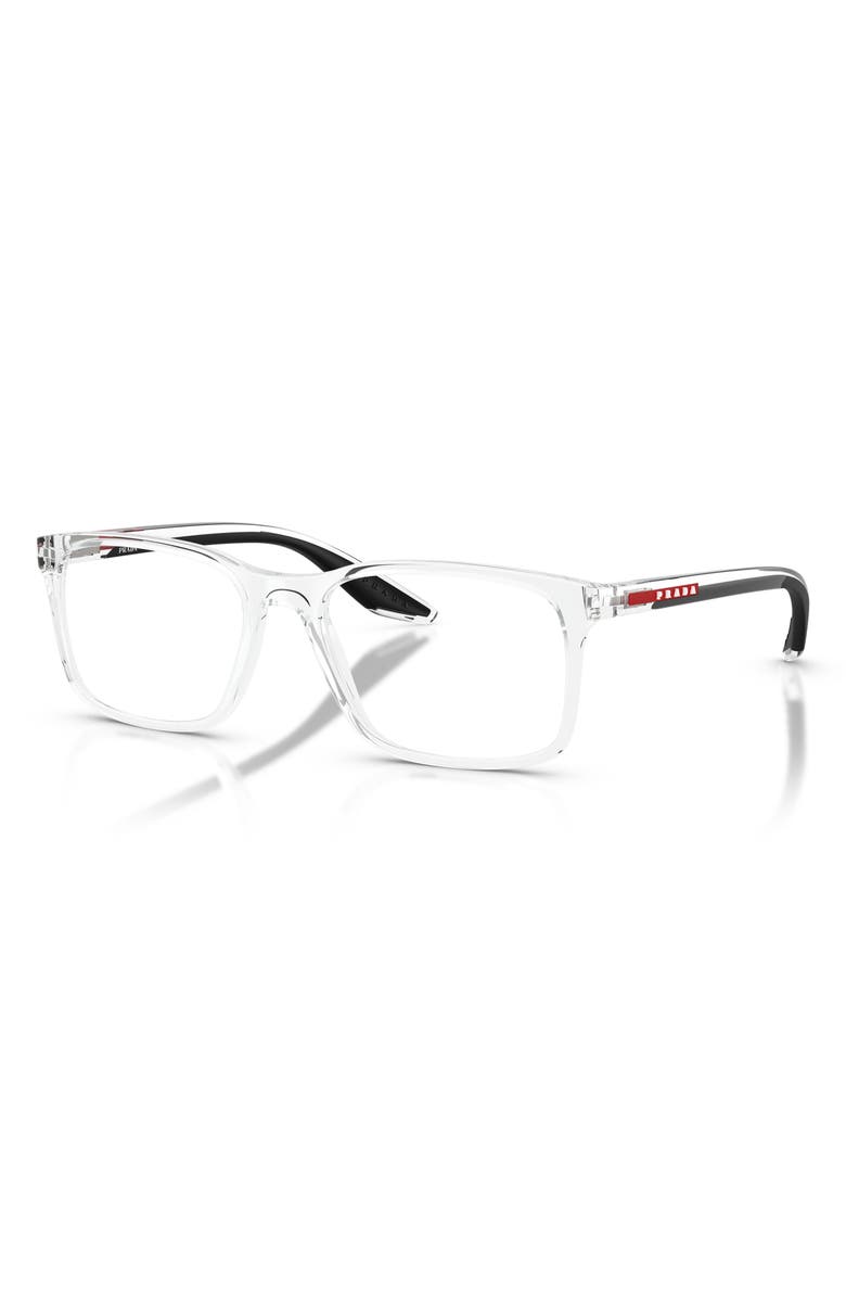 Prada Linea Rossa 52mm Pillow Optical Glasses, Alternate, color, Crystal