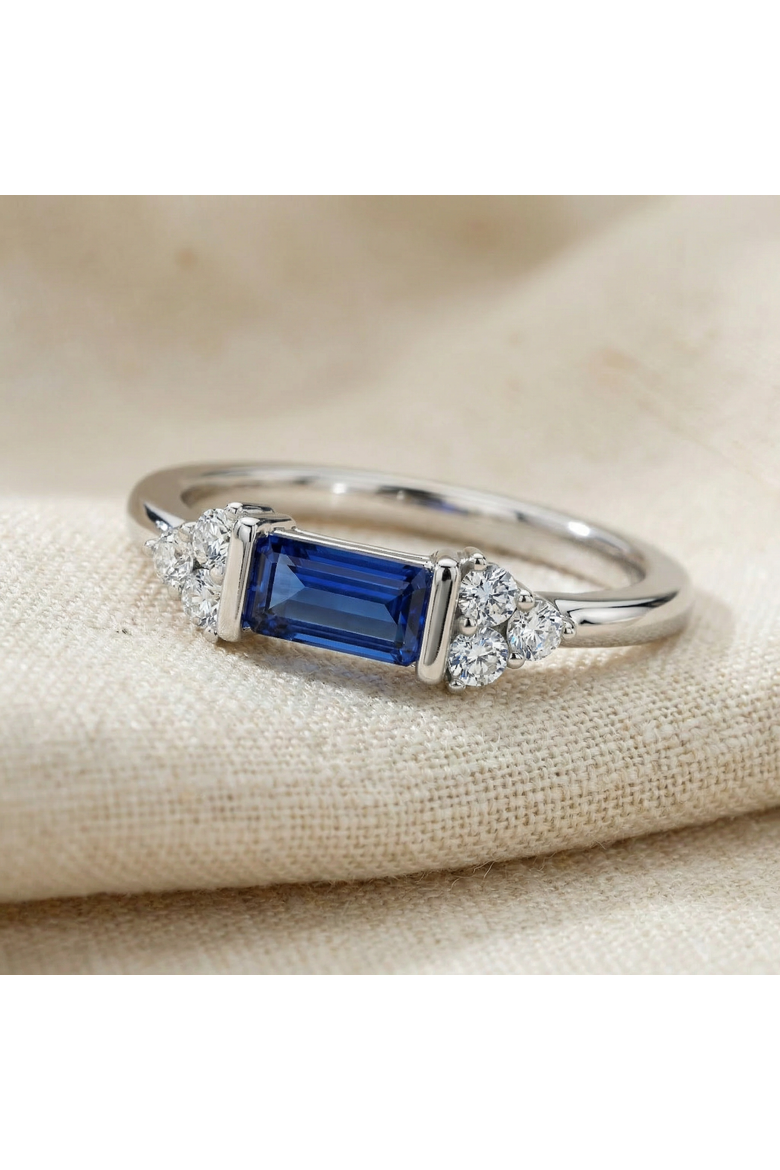 1/3Ct Thin Sapphire Diamond Stackable Wedding Ring 14k Gold Lab Grown, Alternate, color, 14k White Gold