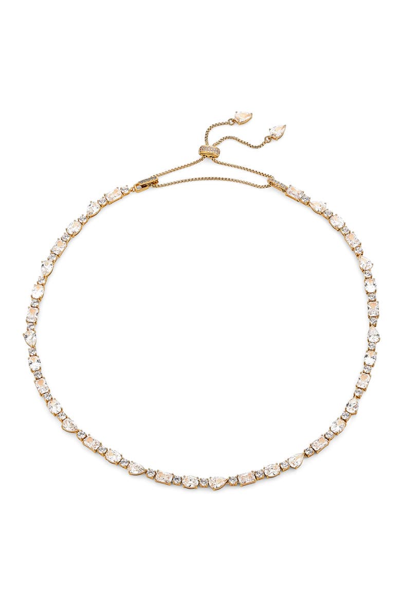 RSVP Cubic Zirconia Choker Necklace, Main, color, GOLD