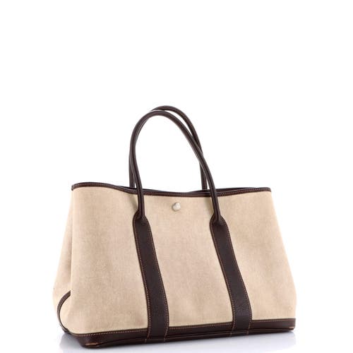 Pre-owned Hermes  Hermes Garden Party Tote Toile And Leather 36