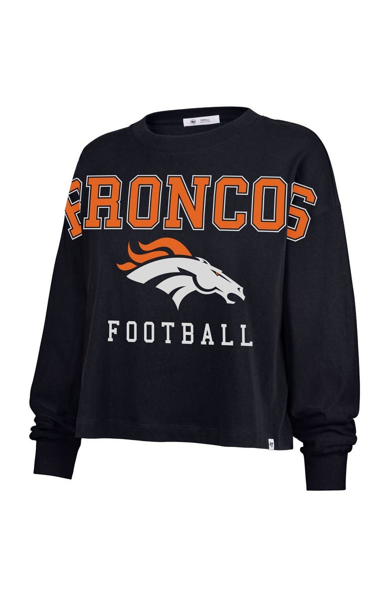 '47 Women's '47 Navy Denver Broncos Outreach City Oversized Long Sleeve T-Shirt, Alternate, color, 