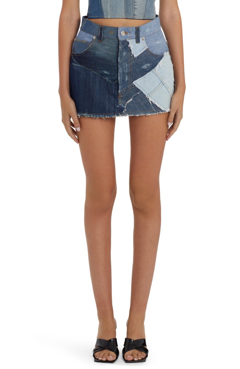 Dolce&Gabbana Patchwork Denim Miniskirt, Main, color,