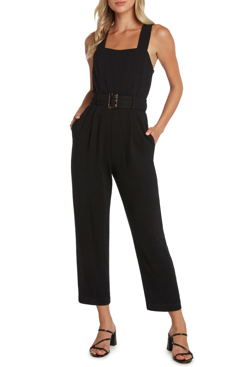 Johnson Belted Jumpsuit, Main, color, BLACK