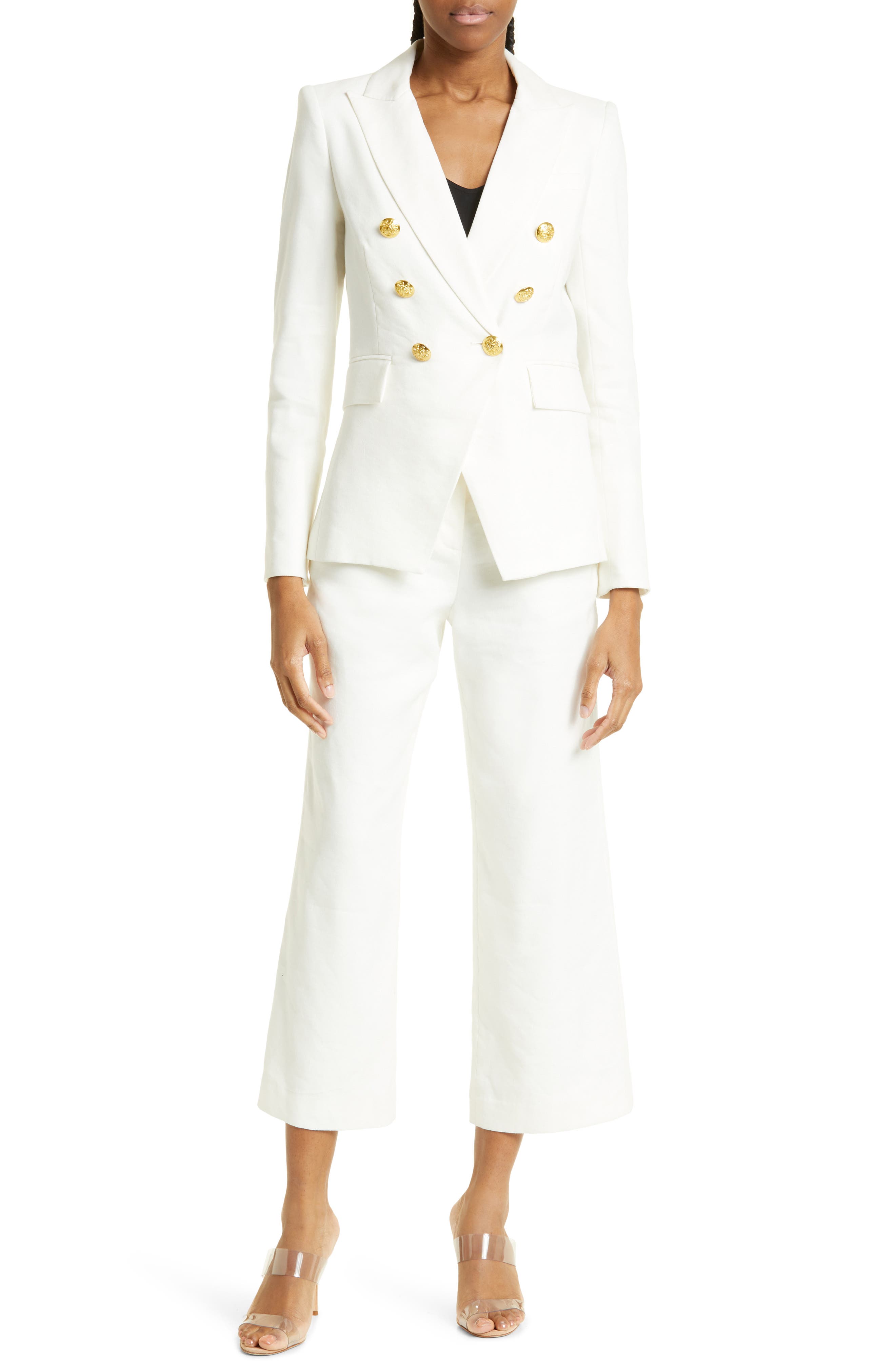 Veronica Beard Aubrie Linen Blend Crop Pants