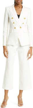 Veronica Beard Aubrie Linen Blend Crop Pants