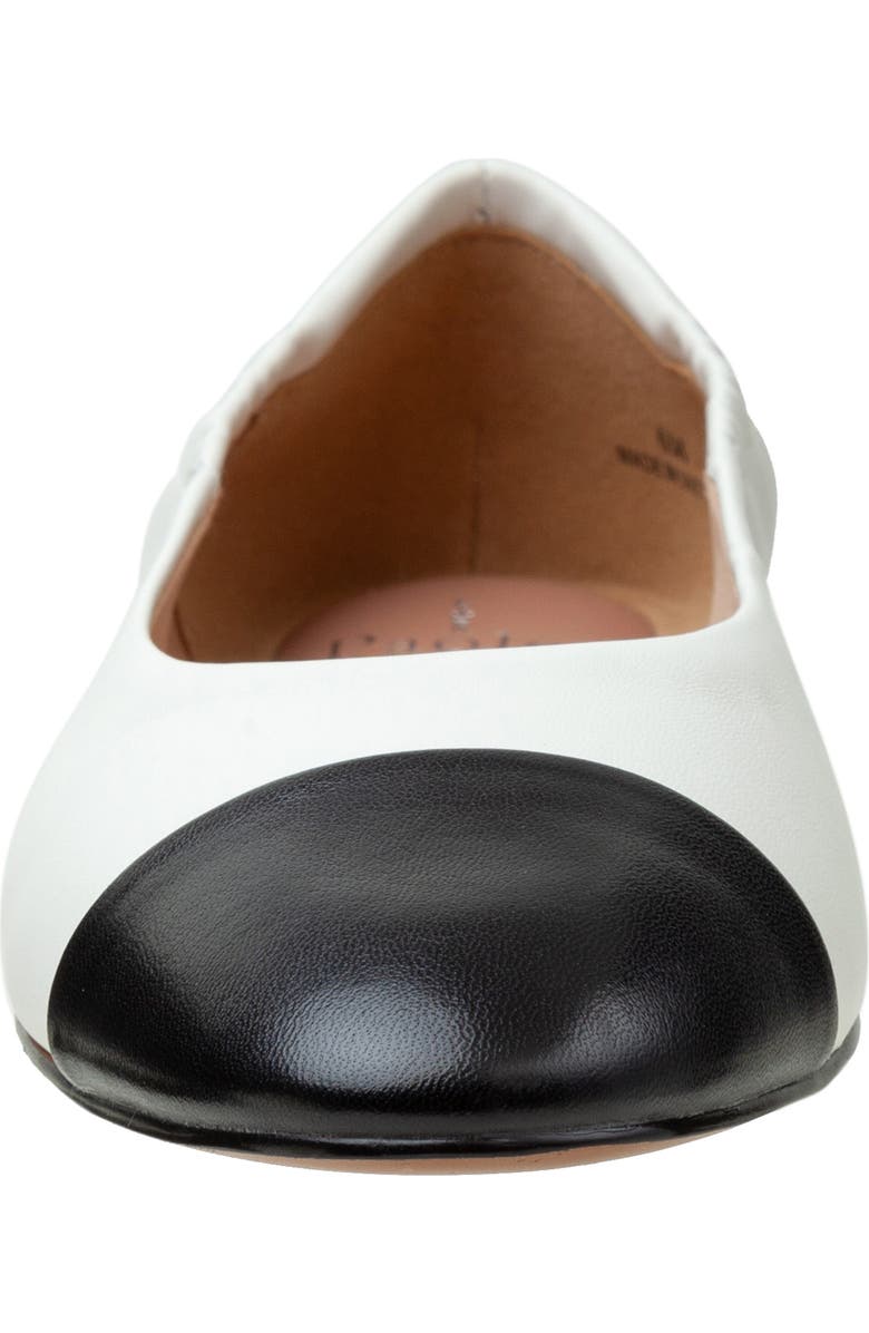 Linea Paolo Nolan Cap Toe Ballet Flat, Alternate, color, Eggshell/ Black