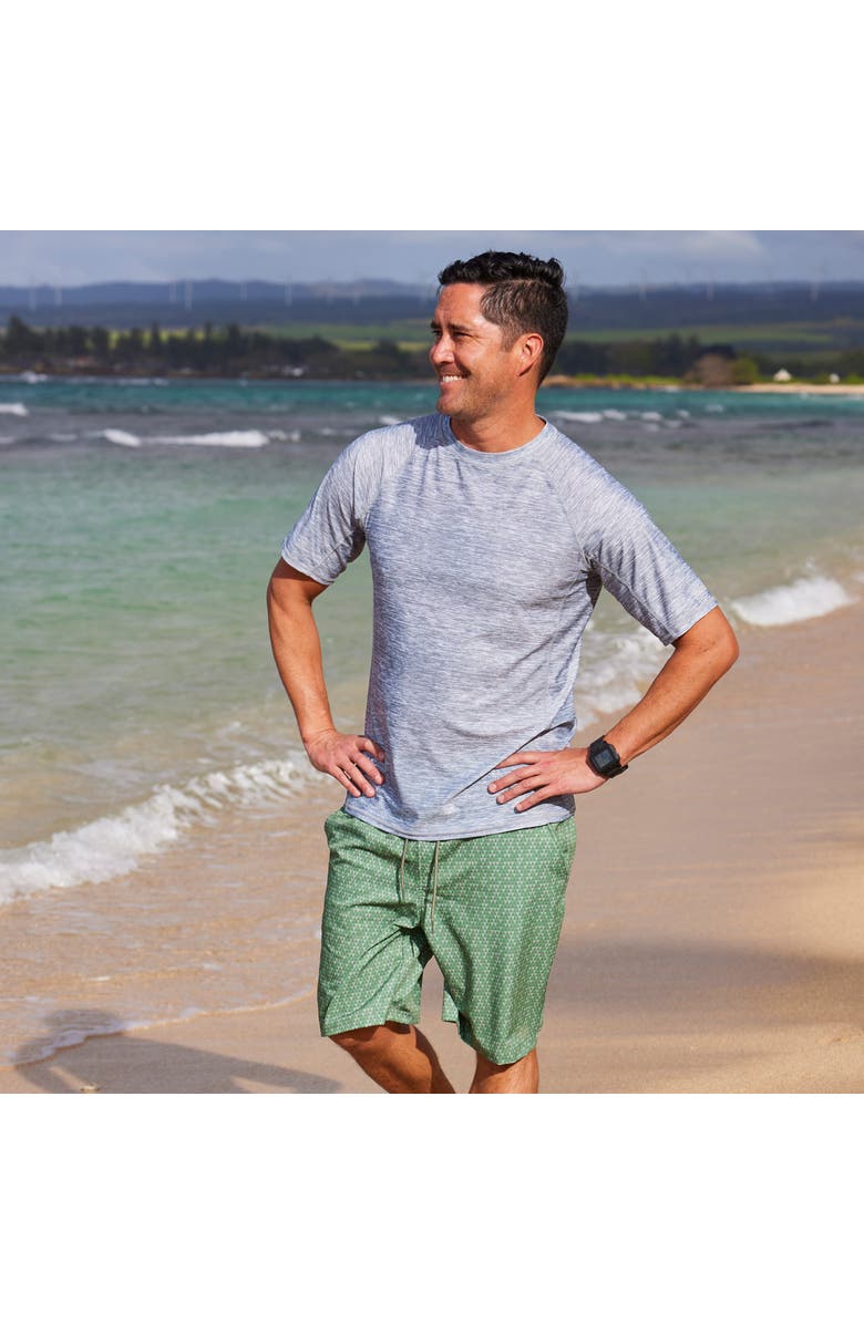 UV Skinz Short Sleeve Crew Sun & Swim Shirt, Alternate, color, Cool Grey Jaspe