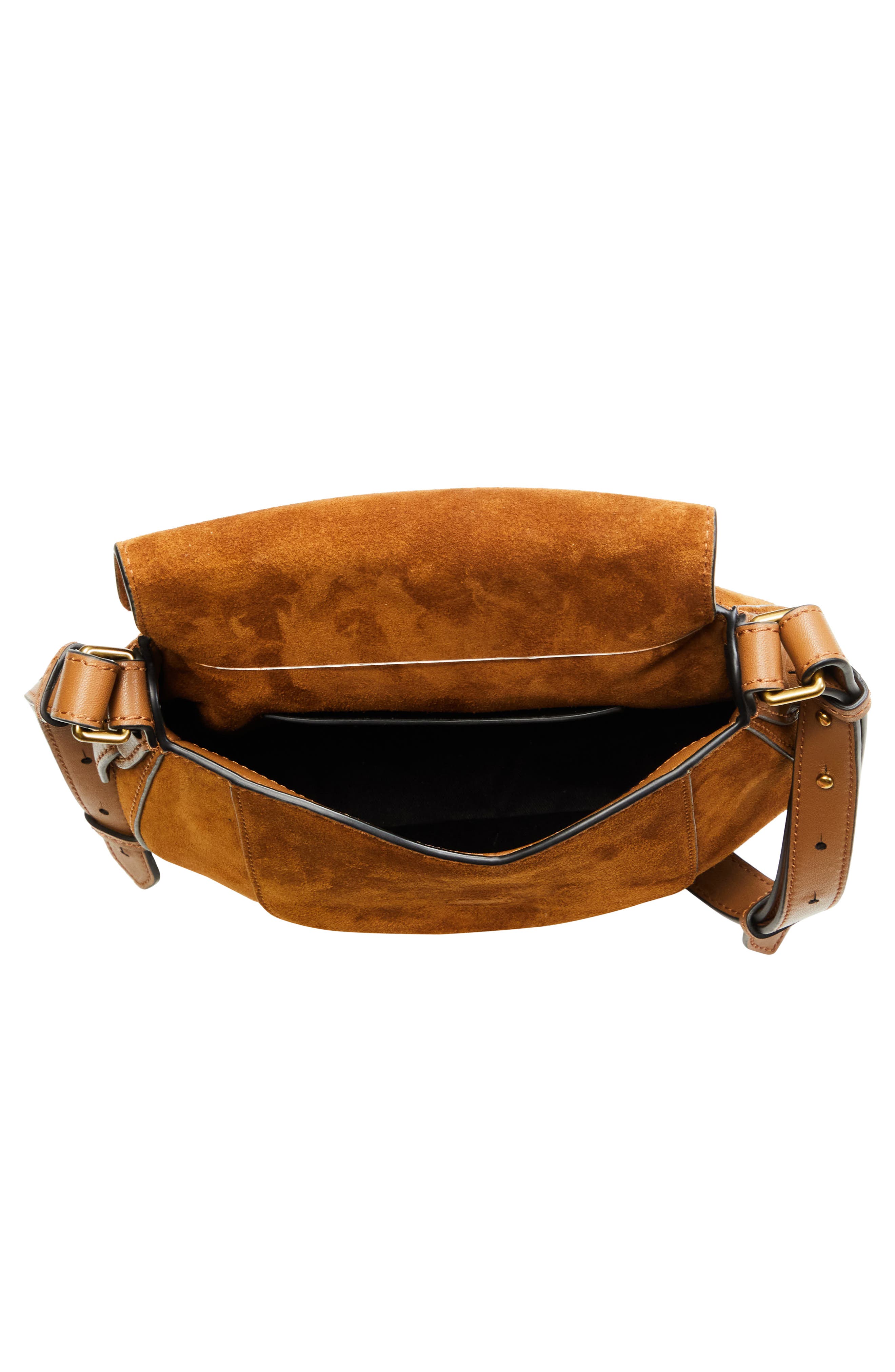Small Altay Suede Shoulder Bag, Alternate, color, COGNAC