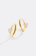Mint & Lily Solitaire Birthstone Huggie Hoop Earrings
