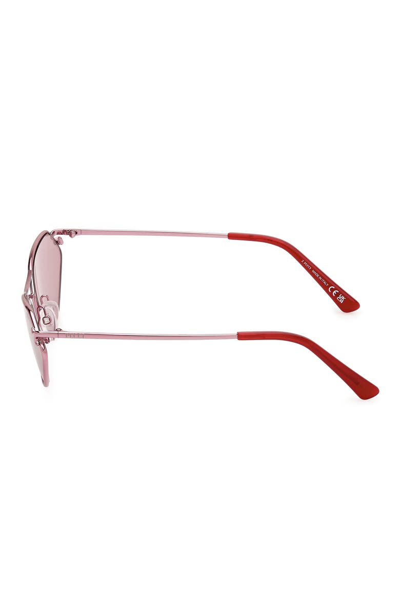 Geometric 54mm Sunglasses, Alternate, color, SHINY PINK / BORDEAUX MIRROR