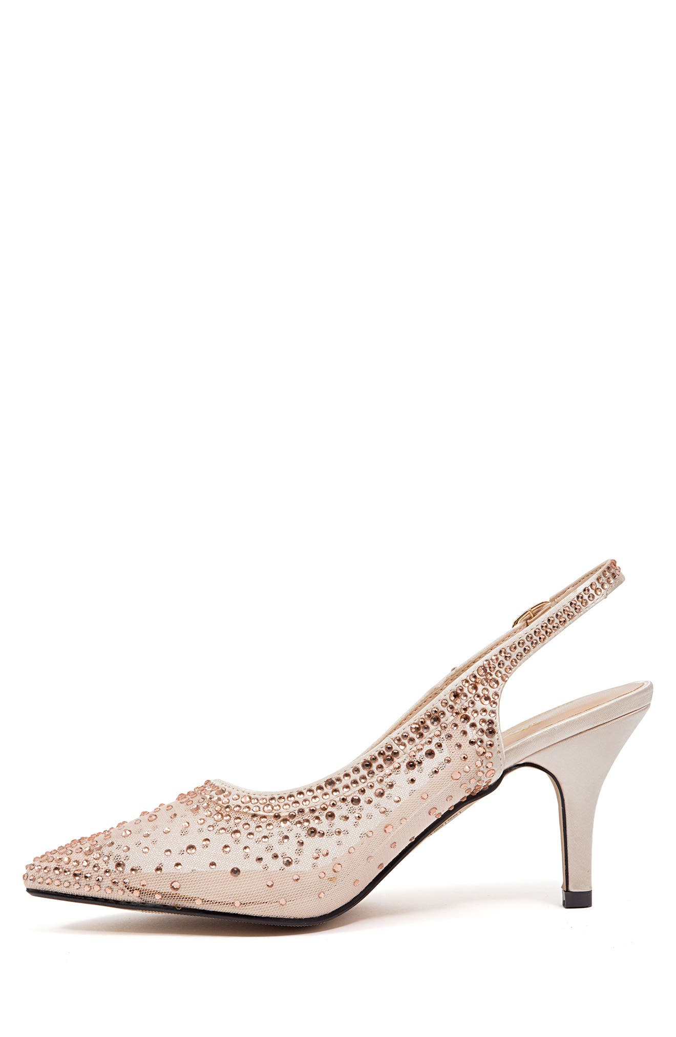 Lola Embellished Pointed Toe Slingback Pump, Alternate, color, CHAMPAGNE