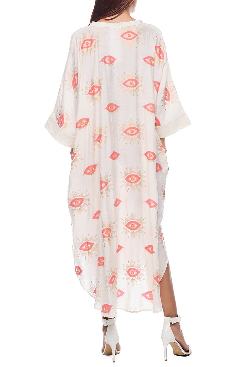 RANEES Plunge Long Sleeve Maxi Dress, Alternate, color, White