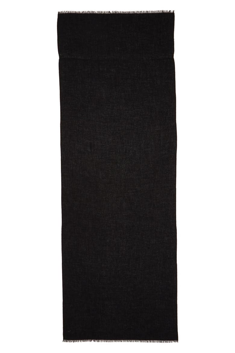 Wool & Cashmere Wrap, Alternate, color, BLACK