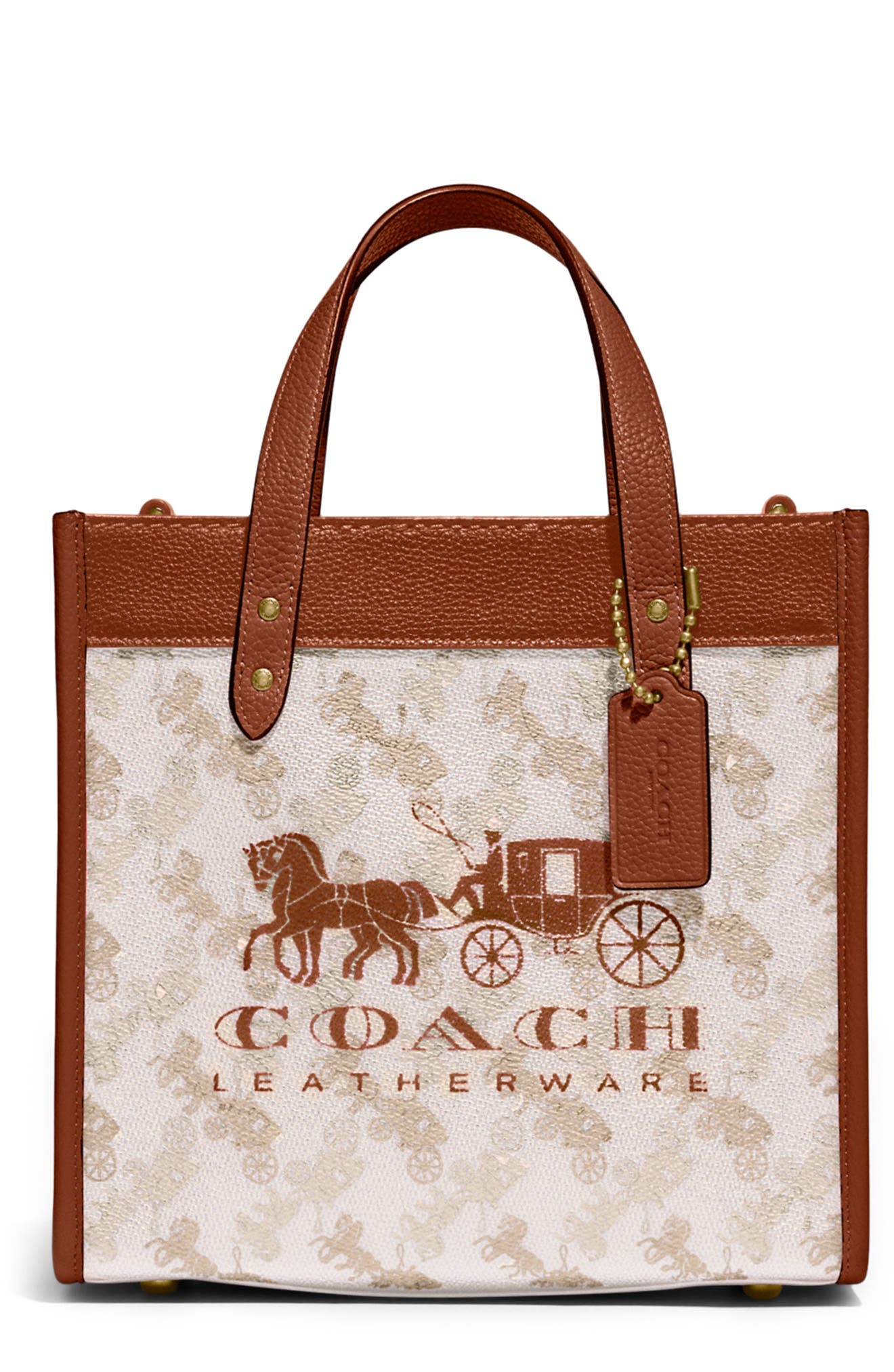 COACH Signature Coated Canvas & Leather Field Tote, Main, color, 
