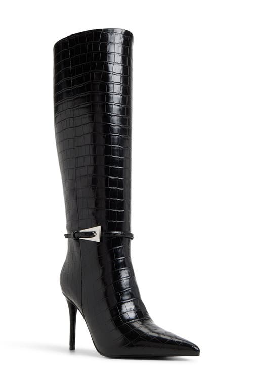Aldo Tiffany Knee-high Stiletto Boot In Black