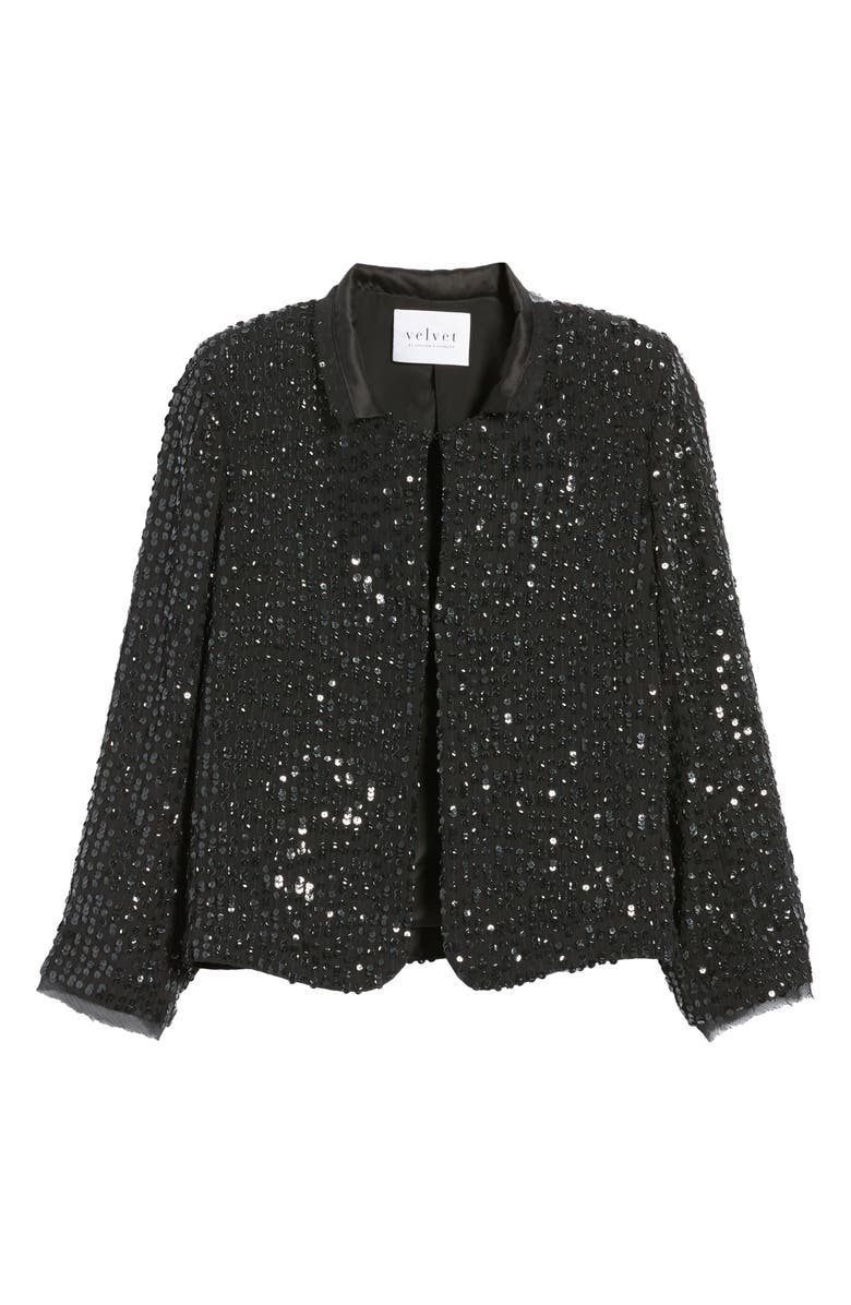 Velvet by Graham & Spencer Sequin Jacket, Alternate, color, 