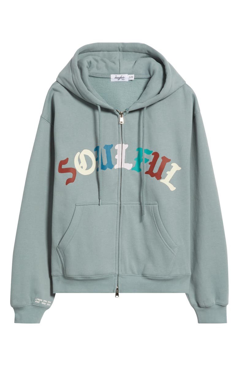 THE MAYFAIR GROUP Soulful Relaxed Zip Hoodie, Alternate, color, Dusty Blue