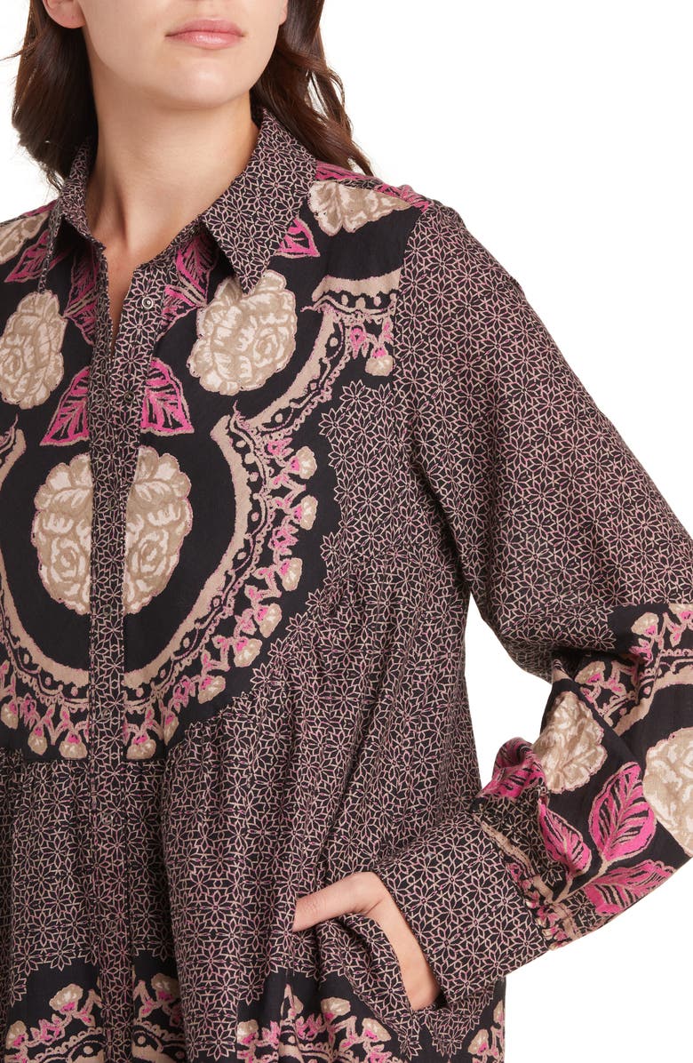 Free People Smell the Roses Long Sleeve Cotton Shirtdress, Alternate, color,