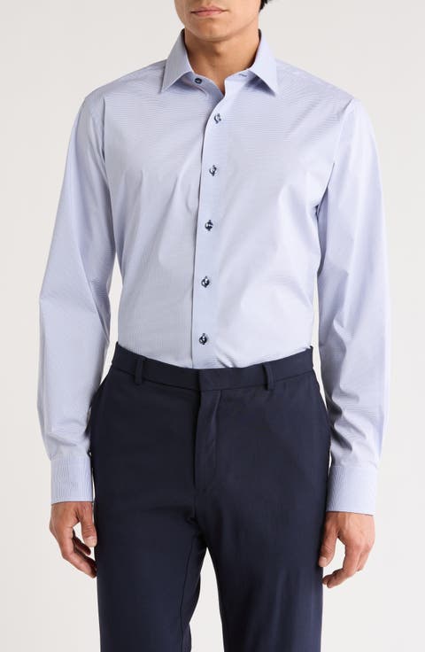 Trim Fit Micro Grid Dress Shirt