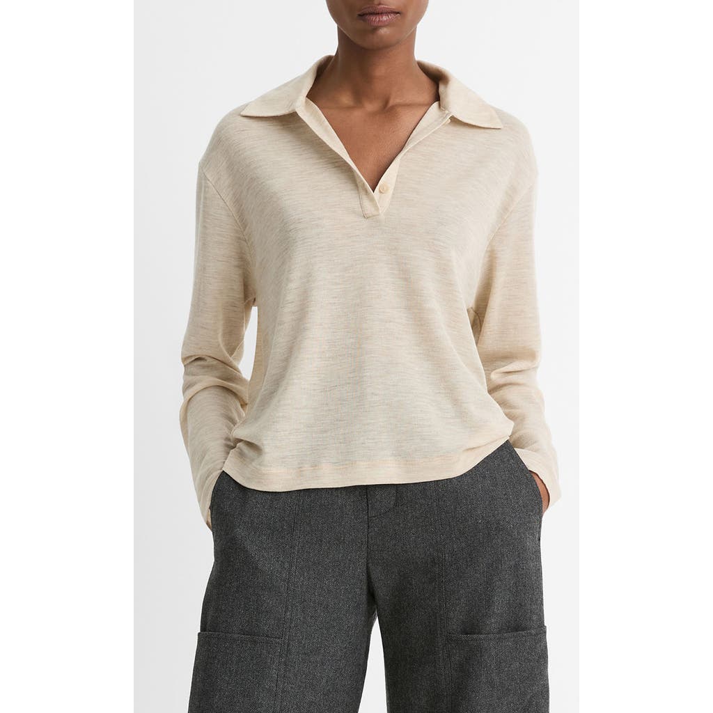 VINCE VINCE RELAXED WOOL POLO SWEATER