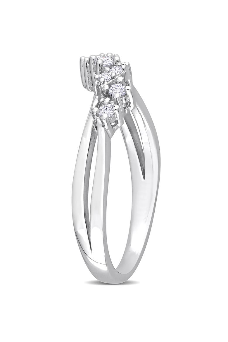 Wavy Diamond Ring - 0.17ct., Alternate, color, SILVER