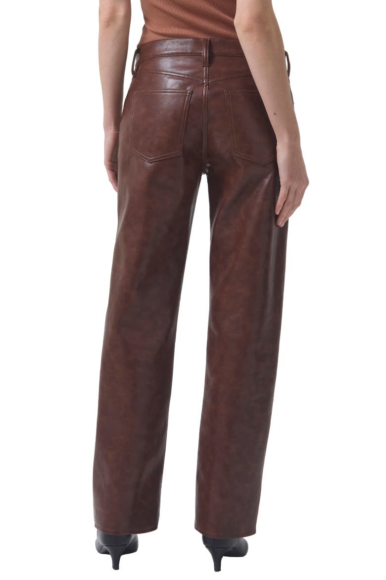 Sloane High Waist Straight Leg Recycled Leather Pants, Alternate, color, COLA