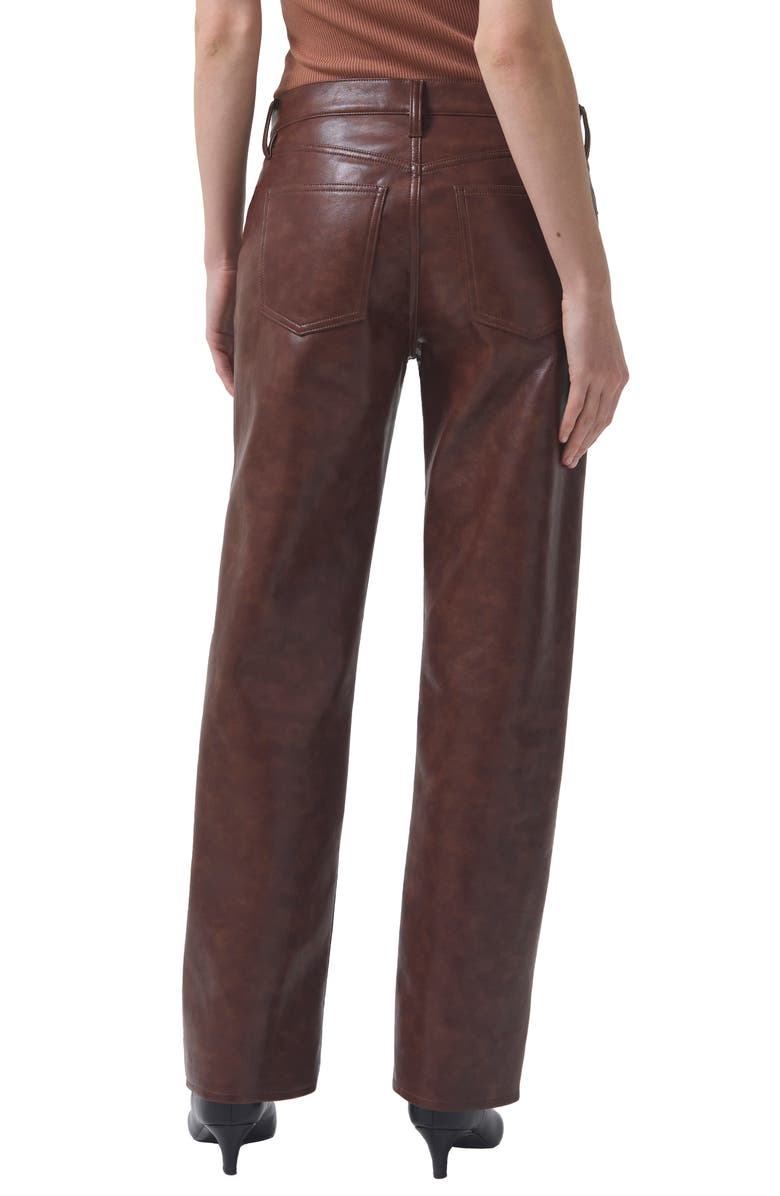 AGOLDE Sloane High Waist Straight Leg Recycled Leather Pants, Alternate, color,