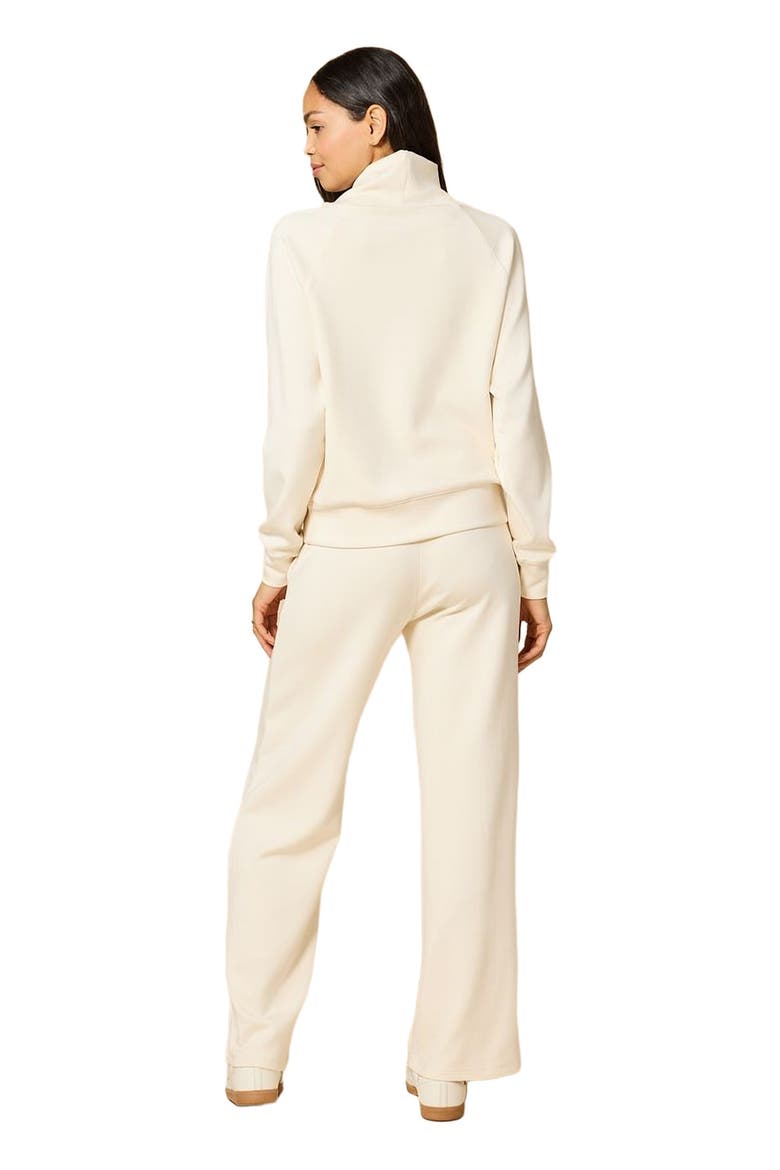Athleisure Mock Neck and Pleated Pant Set, Alternate, color, Almond