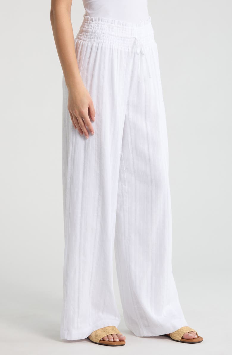 Splendid Meadow Embroidered Cotton Drawstring Pants, Alternate, color, White