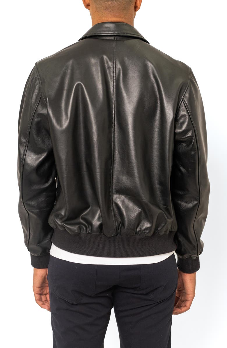 PINO BY PINOPORTE Leather Bomber Jacket, Alternate, color, Black