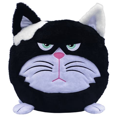 Bella Black Cat 12 Inch Animal Plush, Squeeze Tummy For Sounds