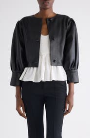 Chloé Plongé Lambskin Leather Short Jacket