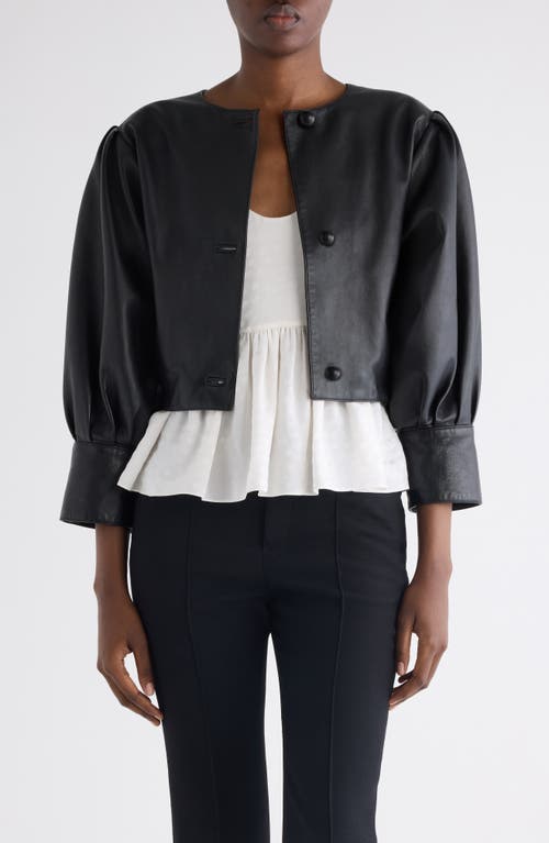 Chloé Cropped Leather Jacket In Multi
