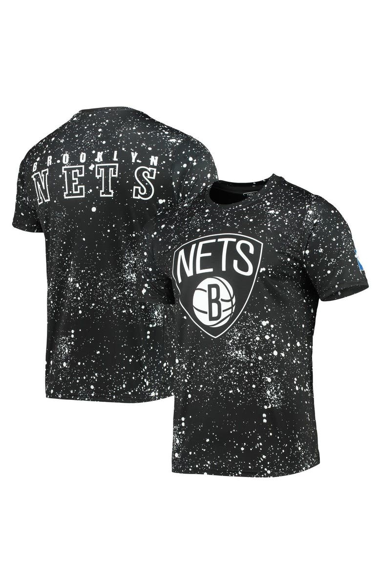 FISLL Men's FISLL Black Brooklyn Nets Splatter Print T-Shirt, Alternate, color, Black