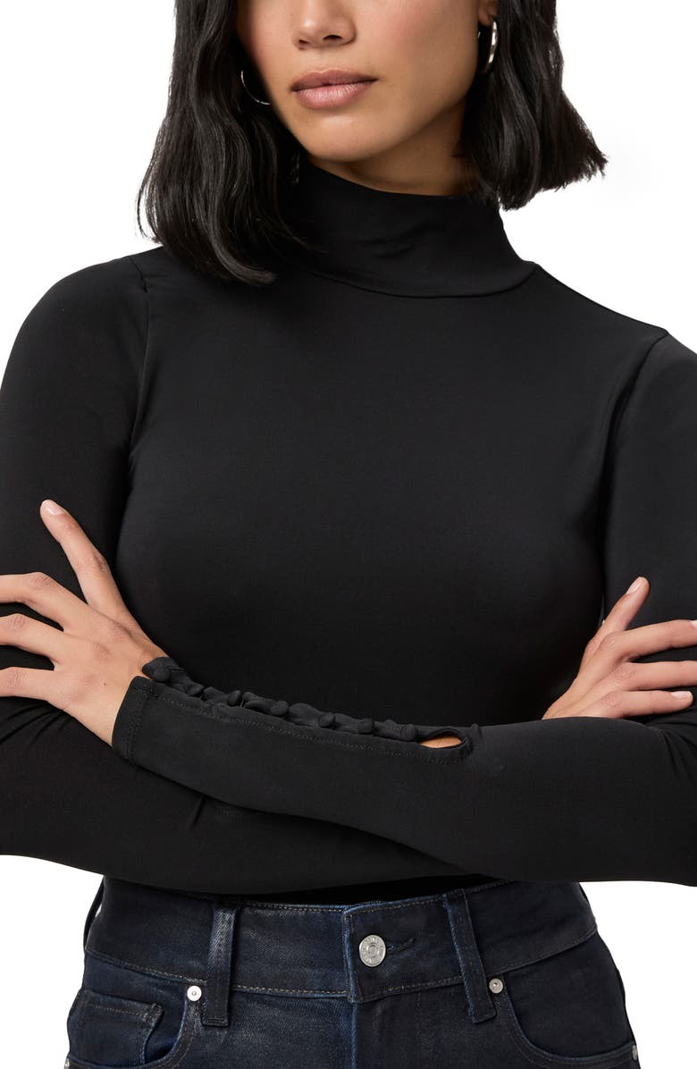 PAIGE Ciri Mock Neck Long Sleeve Top, Alternate, color, Black