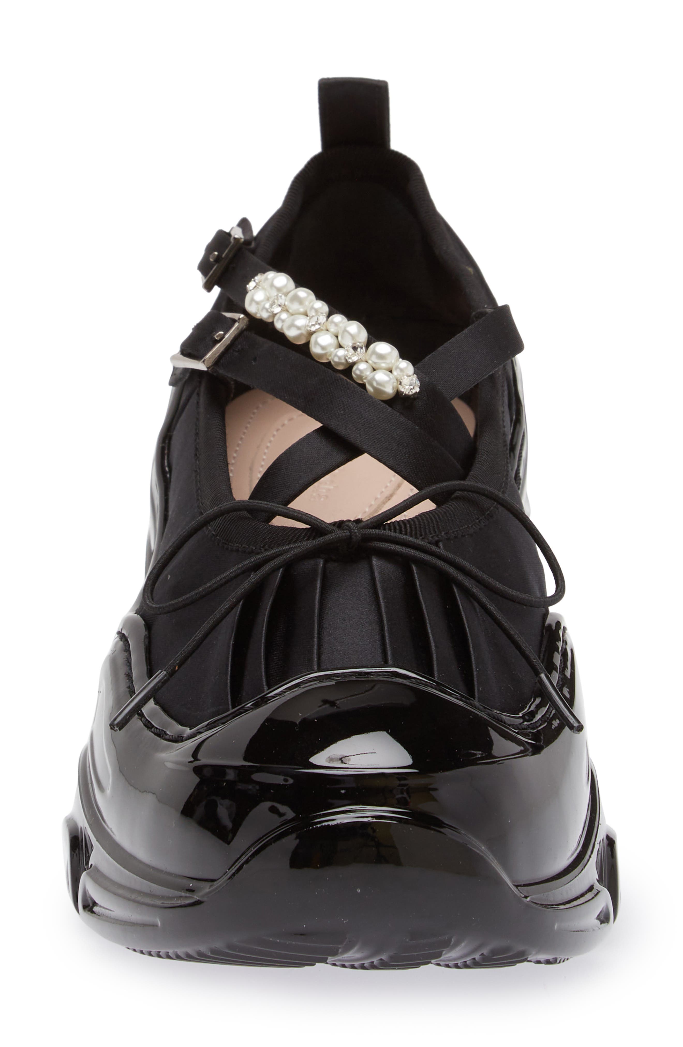 Simone Rocha Classic Crisscross Strap Tracker Sneaker, Alternate, color, Black/Clear/Pearl