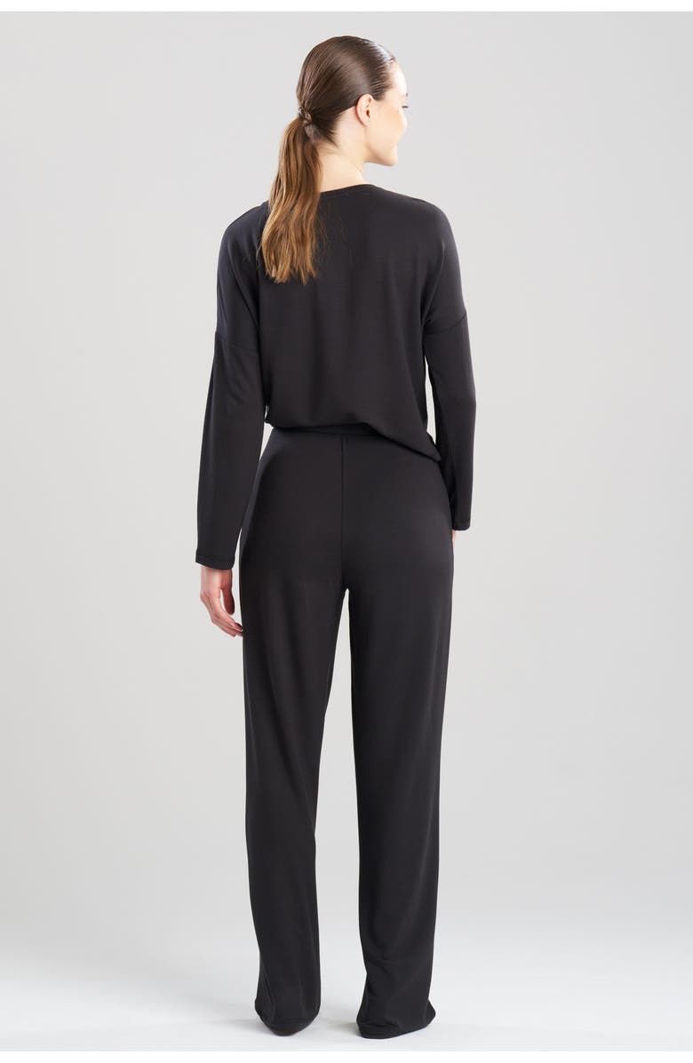 Natori Edit Kaia Terry Everywhere Straight Leg Pant, Alternate, color, Black